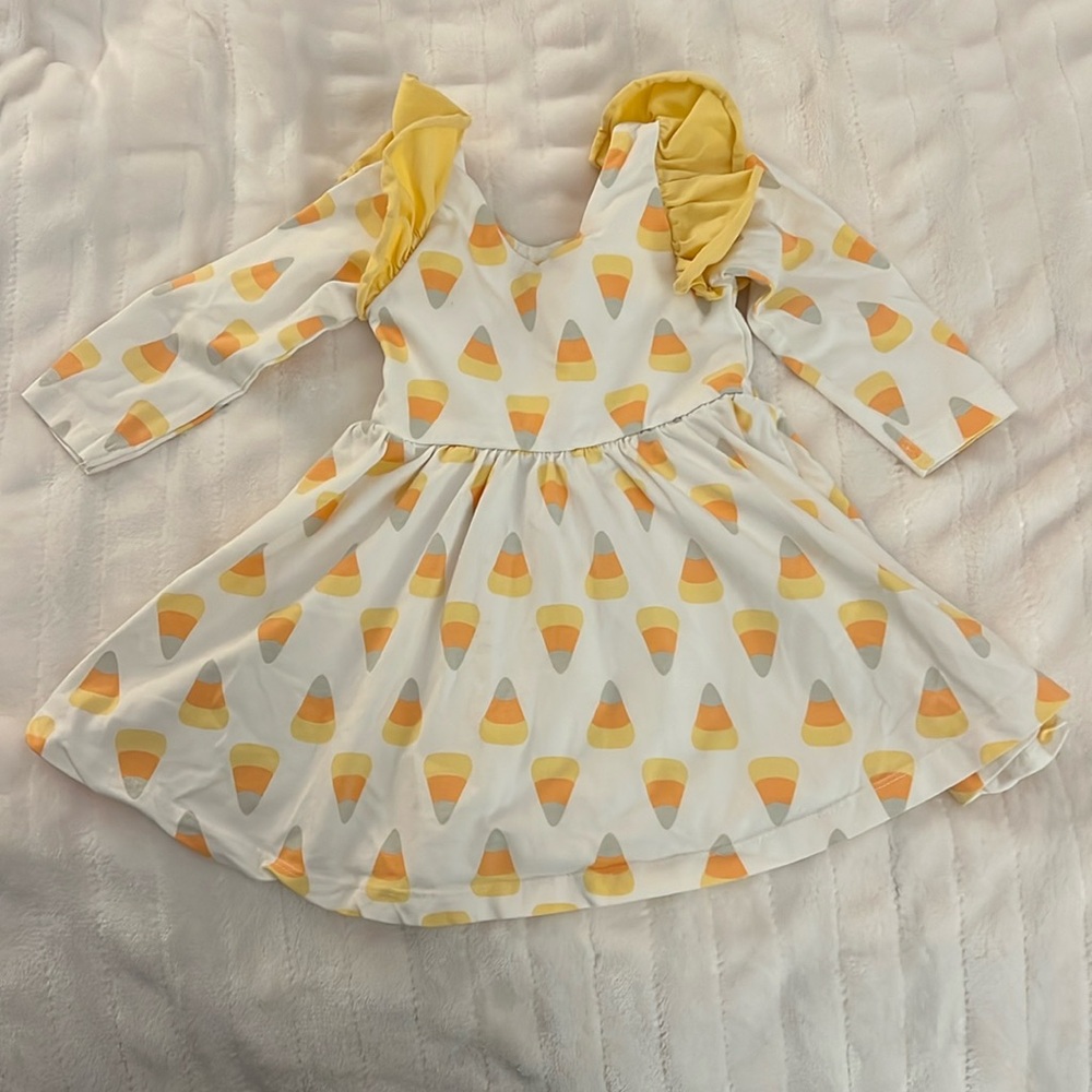 Monica and Andy Candy Corn Dress 18-24 Months